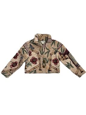 Paco Soler Cropped Trench Tapestry Jacket